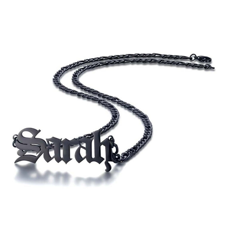 Custom Name Necklace Personalized Initial Necklaces Black