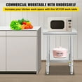 thumbnail image 5 of VEVOR Stainless Steel Work Table Commercial Kitchen Prep & Work Table Heavy Duty Worktable with Adjustable Feet 24 x 24 x 32 Inch, 5 of 5