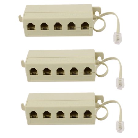 3pcs 5 voie de sortie 6P4C RJ11 téléphone téléphone modulaire prise de ...