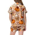 thumbnail image 5 of KPOPLK Girl's Halloween Pajamas Set Kids Girls Short Sleeve Button Down Shirt and Shorts Pjs 2Piece for 2-13Years,Size 6-7 Years, 5 of 5
