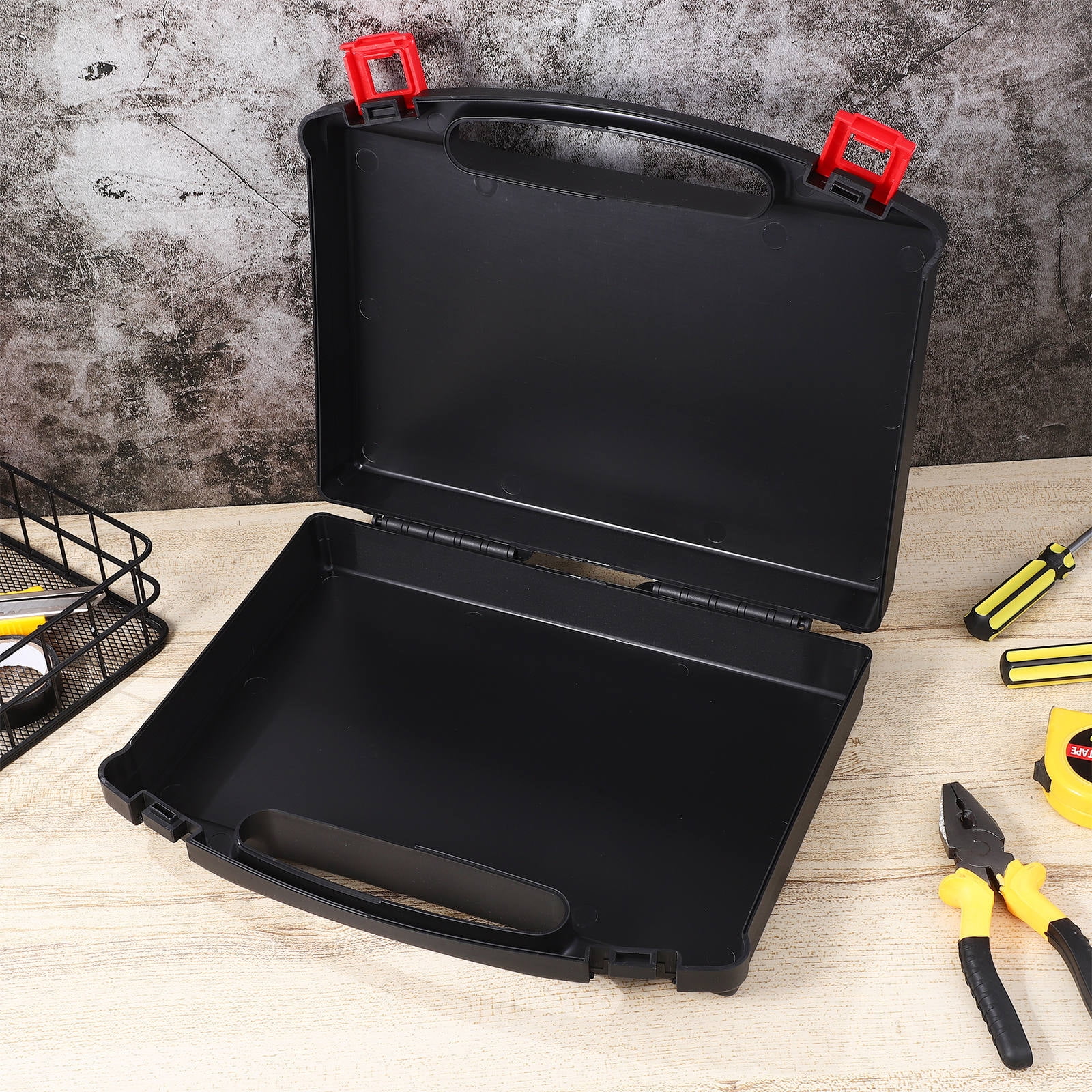 WHAMVOX Durable Plastic Toolbox with Sturdy Handle and Secure Buckle, Multi-Color Portable Storage Organizer for Tools