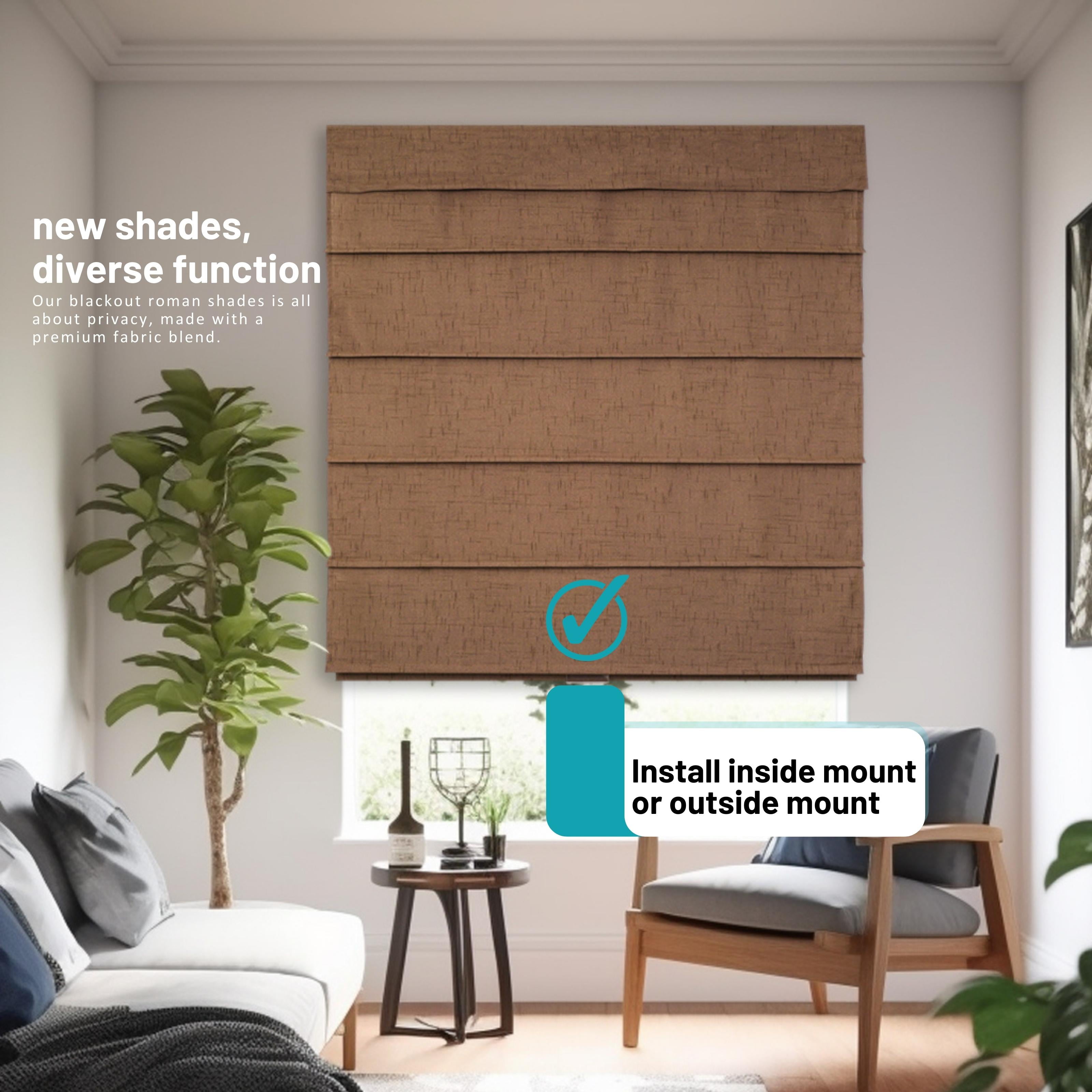 Chicology Cordless Roman Shades, Cafe (Blackout), 27"W X 64"H