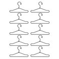 thumbnail image 1 of Lot de 10 cintres miniatures en métal pour vêtements de poupée, accessoires de décoration pour placard, dessin animé, noir, 65 mm, 1 of 4