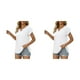 thumbnail image 2 of Camiseta plisada de manga corta Minnieouse con cuello para mujer camisetas básicas informales, 2 of 6