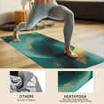 thumbnail image 4 of Teal and Gold Marble Flow Lines Pattern Hot Yoga Mat Towel Non Slip for Hot Yoga - Quick-Drying Yoga Mat Cover with 4 Corner Pockets with Travel Bag - Hot Yoga Towel Non Slip 70"x26", 4 of 6