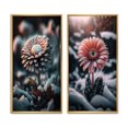thumbnail image 2 of Designart "Pink Daisy in Winter Bloom II" Daisy Framed Wall Art Set Of 2 - Pink Floral Framed Canvas Set For Living Room Decor, 2 of 6