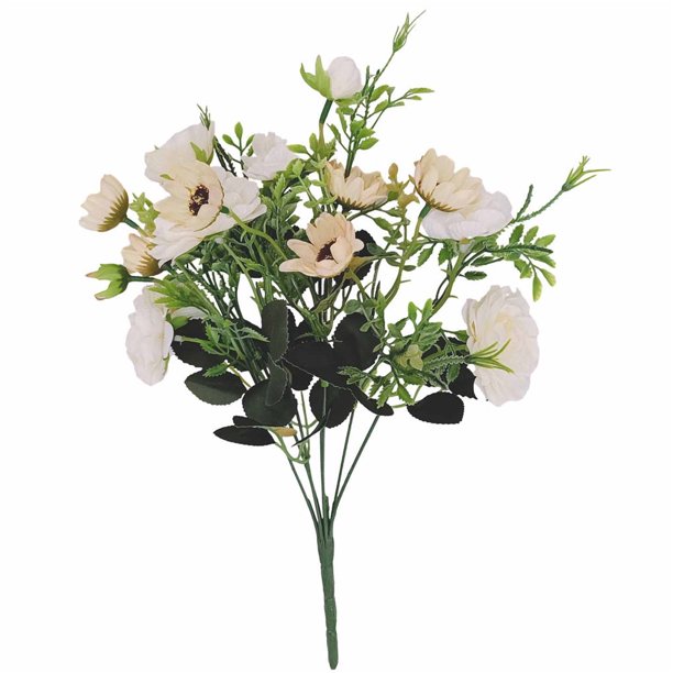 Ramo de flores artificiales Fotografía Prop Simulación Decoración floral Fiesta de bodas Flor falsa, Blanco Advancent HA8205-05B