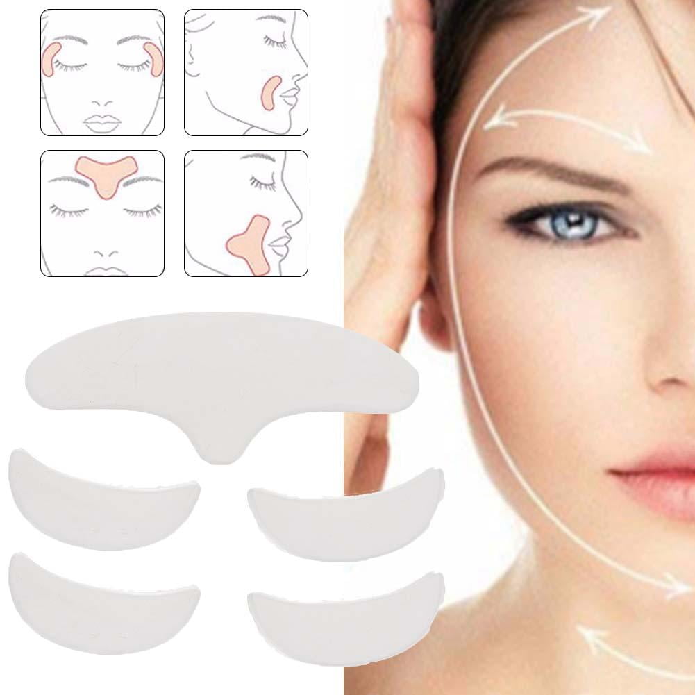 OTVIAP Eye Patch,5Pcs Anti Wrinkle Silicone Patch Pad Skin Lifting Reusable Washable Forehead Eye Face Patch, Forehead Patch