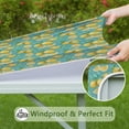 thumbnail image 6 of Yellow Lemon Fruit Slices Blue Pattern Square Fitted Tablecloth with Elastic Edge,Square Table Cover,Washable Elastic Table Cover for Home Kitchen Party Decor 36"x36", 6 of 6