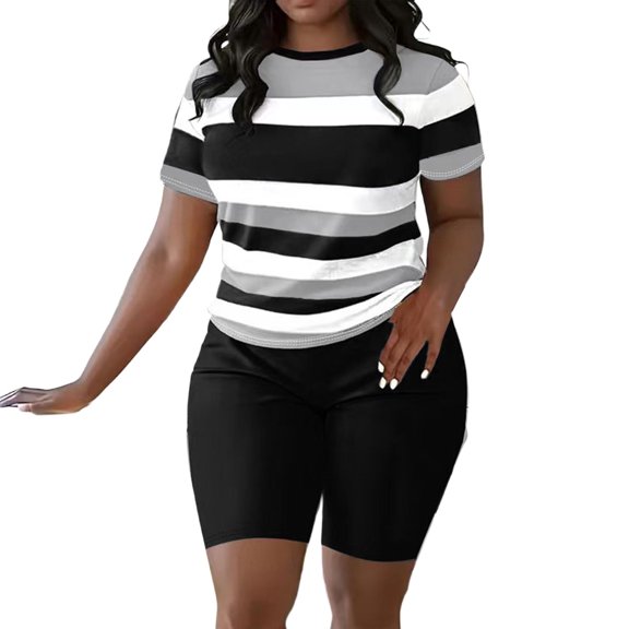 MuXiKeJi Clothes 2 Piece Summer Set Oversized Top & Loose Fit Shorts with Pockets