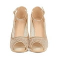 thumbnail image 4 of Women Rhinestone Peep Toe Mesh Stiletto Heel Pump 19186, 4 of 6