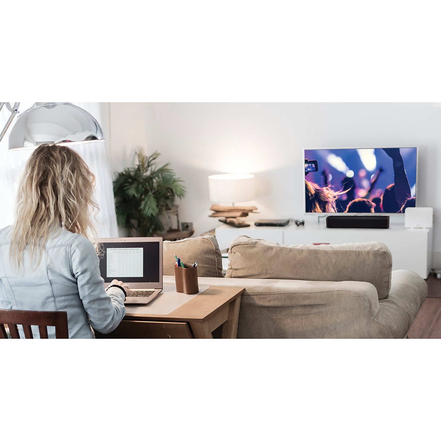 iLive 15-In. 9-Watt Portable Rechargeable Bluetooth Speaker/Sound Bar with Speakerphone and Party Plus, ISB150BPT