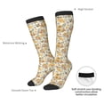 thumbnail image 3 of Daiia Sports Socks Hippie Bee Honeycomb Printed Novelty Crew Socks for Men Women Knee High Socks Cotton Socks Soft & Breathable Support Unisex Socks, 3 of 9