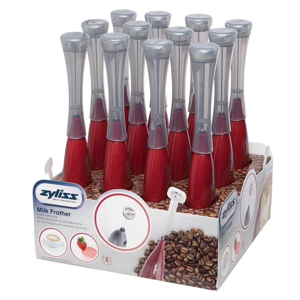 Handheld Electric Milk Frother, Red, Handheld, batterypowered milk