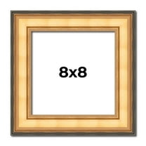 8x8 Frame Gold Plein Aire Solid Wood Picture Frame Width 2 Inches | Interior Frame Depth 0.5 Inches