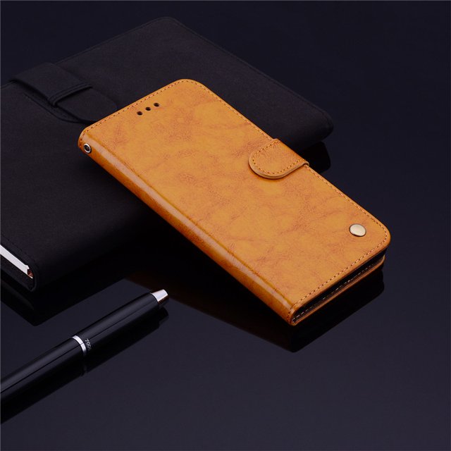 Leather Wallet Flip Case For Xiaomi Redmi Note 9S Case Card Holder Magnetic Book Cover For Redmi Note 9 Pro 9A 9C note 9T 9 Case Orange Redmi Note 9T