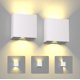 thumbnail image 1 of Juego de 2 apliques de pared modernos para interior y exterior, 6 W, blanco cálido 3000 K, IP65, impermeables, con iluminación LED, para porche, pasillo, patio, dormitorio y sala de estar., 1 of 5