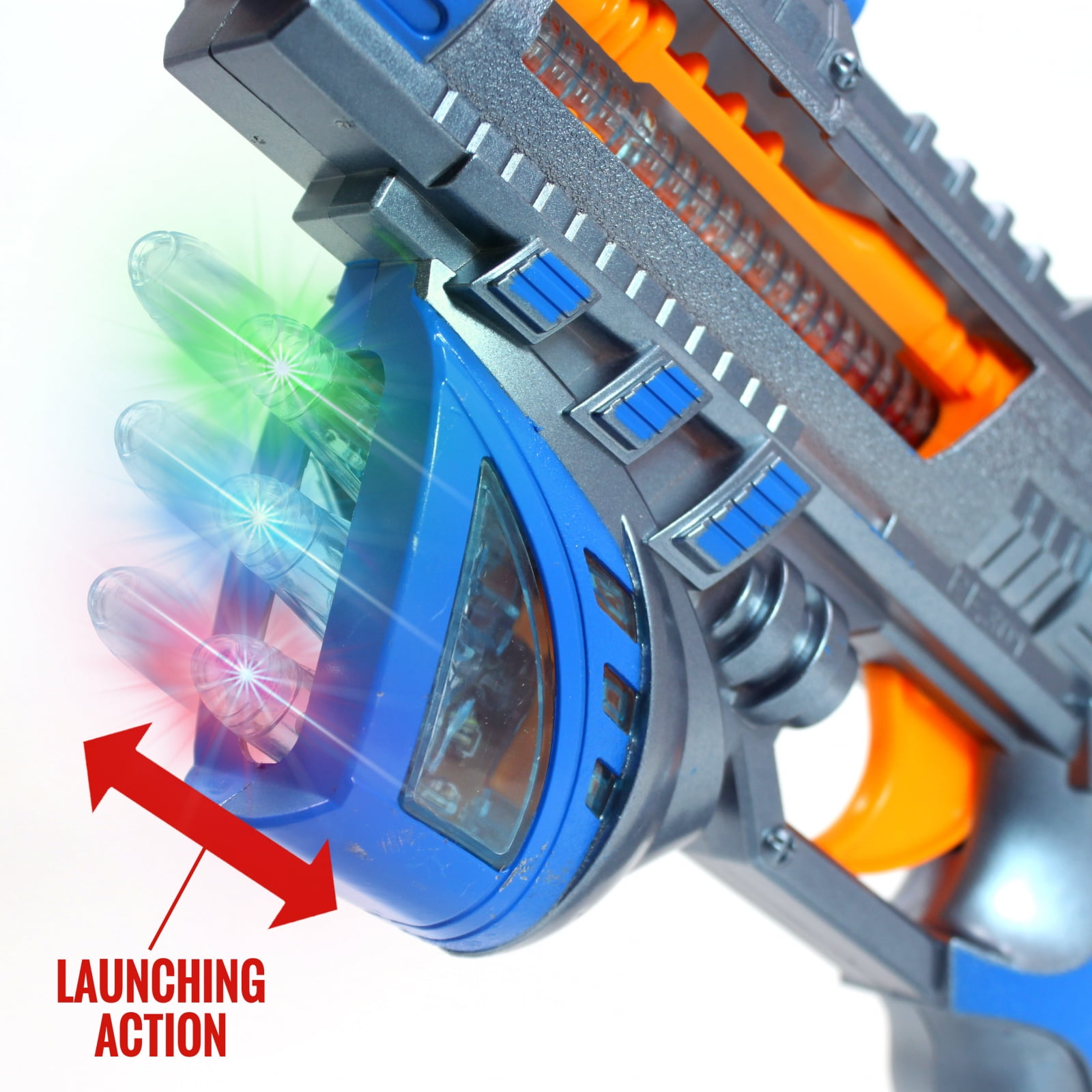 KidFun Superhero Galaxy Toy Gun Space Blaster Lights Sounds, Ages 3-13 Blue