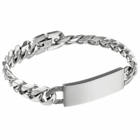 Metro Jewelry Stainless Steel Gourmette Chain ID Bracelet