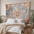thumbnail image 3 of Vintage Blue Large Tapestry for Bedroom Wall Hanging Tapestry, Ethnic Middle Century Geometric Abstract Ceiling Backdrop Tapestries Poster Blanket Wall Decor for Teens Room Living Room Dorm 85" x 90", 3 of 8