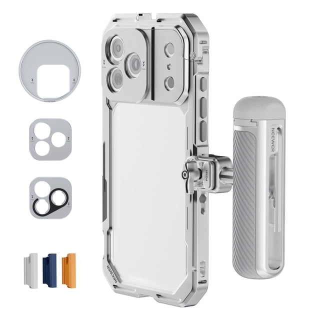 Kit de funda para teléfono NEEWER compatible con iPhone 17 Pro Silver