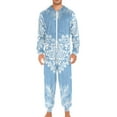 thumbnail image 2 of Christmas Heart Shape Snowflakes Adult's Hoodie Onesie Jumpsuit One-Piece Pajamas with Zipper Unisex for Holiday S, 2 of 7
