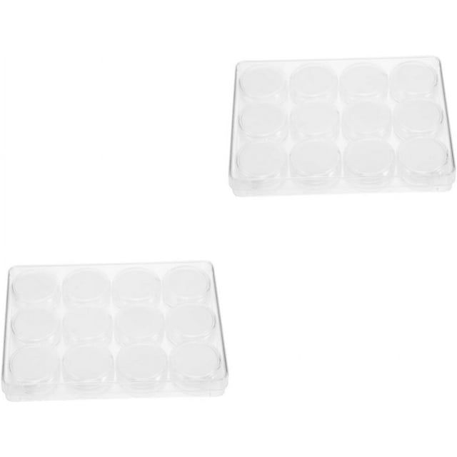 HUGFEGWE 2 Sets Simple Bare Stone Box Acrylic Table Jewelry Stand Desktop Stand Jewelry Display Case Gemstone Display Case Brooch Case with Lid White Foam Diamond Box With Cover CJB91-33320