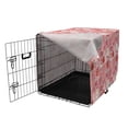 thumbnail image 3 of Cartoon Dog Crate Cover, Teapots Cups with Polka Dots Patterns Cherries Cakes Tea Coffee Pattern, Easy to Use Pet Kennel Cover for Medium Large Dogs, 35" x 23" x 27", Pink Orange and Red, by Ambesonne, 3 of 6