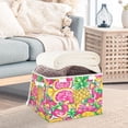 thumbnail image 5 of WOBOGO A Vibrant Summer Pattern with Colorful Fruits Large Collapsible Storage Box Flip Lid Fabric Decorative Organizer Container Basket with Handles 16.5×12.6×11.8in, 5 of 7