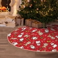 thumbnail image 5 of Xecao Christmas Santa Cartoon Snowman A Pattern Christmas Tree Skirt Round Xmas Tree Mat Base Cover for Holiday Home Decorations-36", 5 of 6