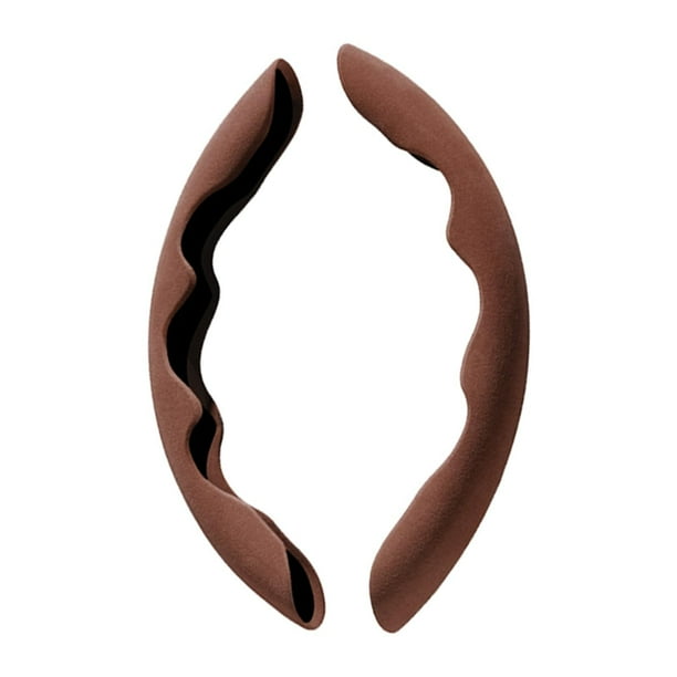 1 Par de para Vonte, Cómodas, Antideslizantes, Transpirables, Universales, Decorativas, para Vehículos de 38 Cm de Diámetro, Camiones, Hombre Ante Marrón Soledad Cubierta del volante