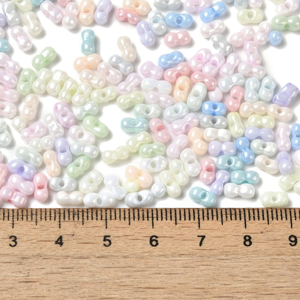 1Pound Opaque Colours Luster Glass Seed Beads Peanut Colorful 6x3.5x3mm Hole: 1mm about 7258pcs/pound