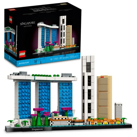 LEGO Architecture Singapore 21057 Skyline Collection Model Building Set for Adults, Collectible Display Set Great for Home Décor, Construction Craft Gift Idea