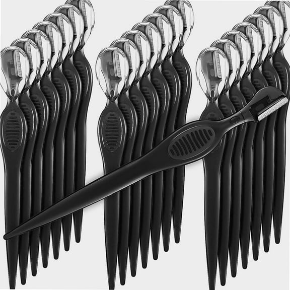 21 Pieces Eyebrow Razors Shaver Facial Razor Multipurpose Face Trimmers with Precision Cover for Women Makeup Face Care Tools (Black)