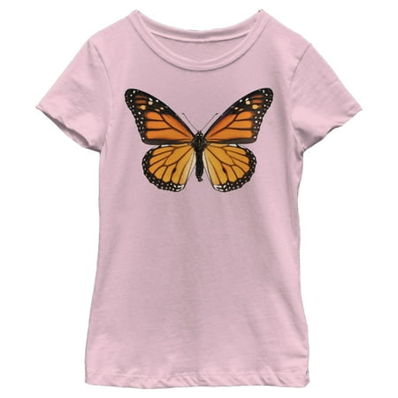 Girl s Lost Gods Monarch Butterfly Portrait Graphic Tee Light Pink Small