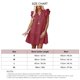 thumbnail image 2 of Vestido de verano con manga casquillo y volantes para mujer, cuello en V, cordón, color puro, vestido de túnica informal, rojo claro S, 2 of 2