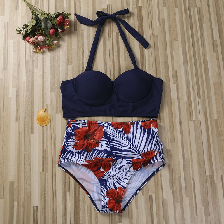 Women Push Up Bikini Set Bra Padded Swimwear Bandage Summer Floral High  Waist Shorts Swimsuit Sunflower Beachwear Bathing Suit