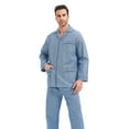 thumbnail image 3 of GLOBAL Men's Long Sleeve Flannel Pajamas Sets 100% Cotton Sleepwear Top and Bottom, Size S-3XL, 3 of 6
