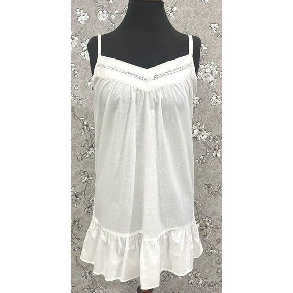 SoieRose Ruffled Hem V-Nick Victorian 100% Cotton Nightgown – SR-1158