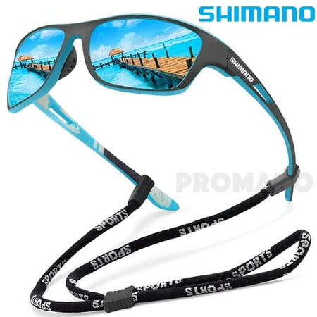 SHIMANO Polarized Fishing Sunglasses Men's Driving Shades Male Sun Glasses Hiking Fishing Classic Sun Glasses UV400 Eyewear ฺBlue