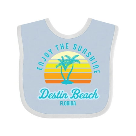 

Inktastic Summer Enjoy the Sunshine Destin Beach Florida in Blue Boys or Girls Baby Bib