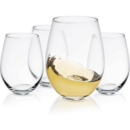 

Spirits Stemless Wine Glasses for Red or White Wine (Set of 4)-19-Ounces