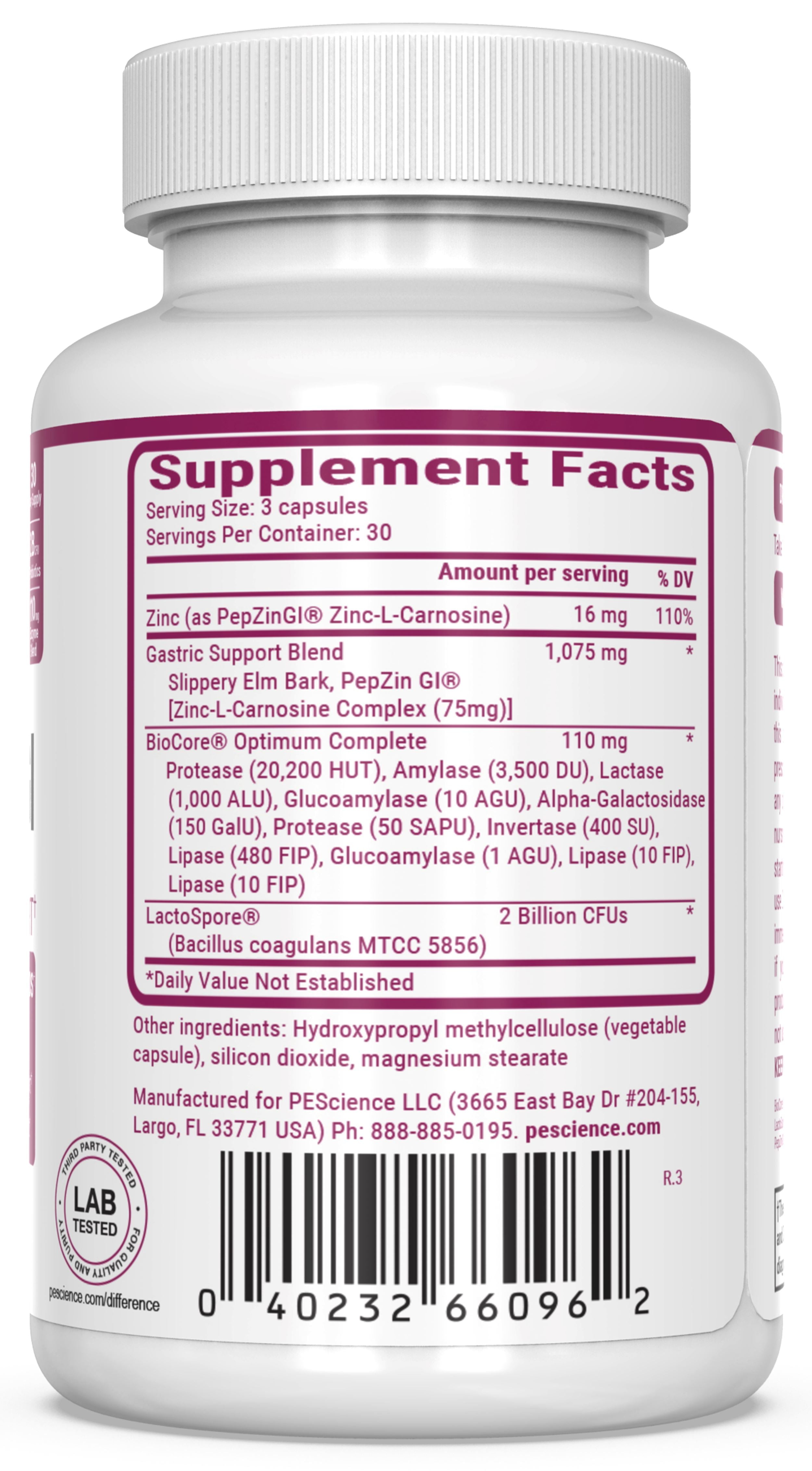Symbiont-GI Gut Support – Digestive Enzymes, Probiotic & GI Support Formula with PepZin GI