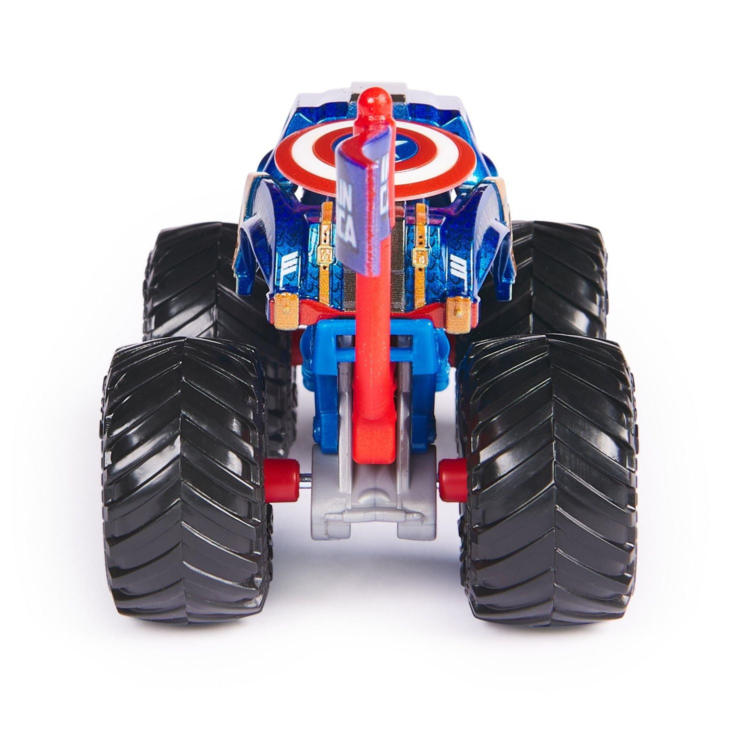 Monster Jam, Monster truck Marvel Captain America officiel, véhicule en métal moulé, échelle 1:64, jouets de super-héros pour garçons à partir de 3 ans