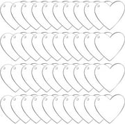 obmwang 60 Pack 2 Inch Acrylic Heart Keychain Blanks Acrylic Hearts Discs with Hole 1/8 inch Thick for DIY Keychain, Vinyl Projects, Gift Tags, Valentine's Day Ornaments