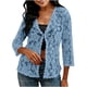 thumbnail image 3 of TaTaai Ladies Summer Cardigan Long Sleeve Open Front Loose Fit Lightweight Mesh Top Casual Cover Up Beach Blouse Gift, 3 of 8