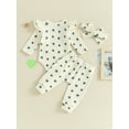 thumbnail image 4 of Arvbitana Baby Girls Jumpsuit Outfits Shamrock Print Long Sleeve Romper + Pants + Bow Headband 3M 6M 12M 18M Newborn Infant Cute Holiday 3Pcs Clothes Set, 4 of 9