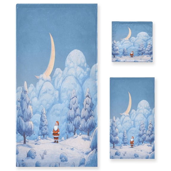 Three-Piece Towel Set Face Towel Towel Set Hand Towel Bath Towel Cotton Bath Towels Bath Towel Sets Hand Bath Towels Christmas Forest