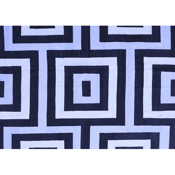 Ahgly Company Indoor Rectangle Abstract Blue Contemporary Area Rugs, 2' x 3'
