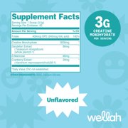 Wellah Creatine for Women (50 Servings, Unflavored) - Creatine Monohydrate with Dandelion, D-Mannose, Cranberry Extract